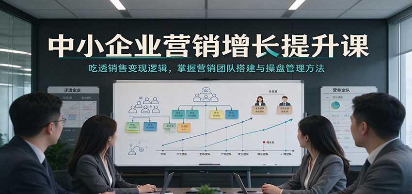 中小企业营销增长提升课：吃透销售变现逻辑，掌握营销团队搭建与操盘管理方法-宝藏屋创业网