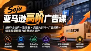 (20831期)Soju亚马逊高阶广告课:拆解A9坑产+准词表+竞品ASIN+广告架构+精准放量缩量与自然排名提升-宝藏屋创业网