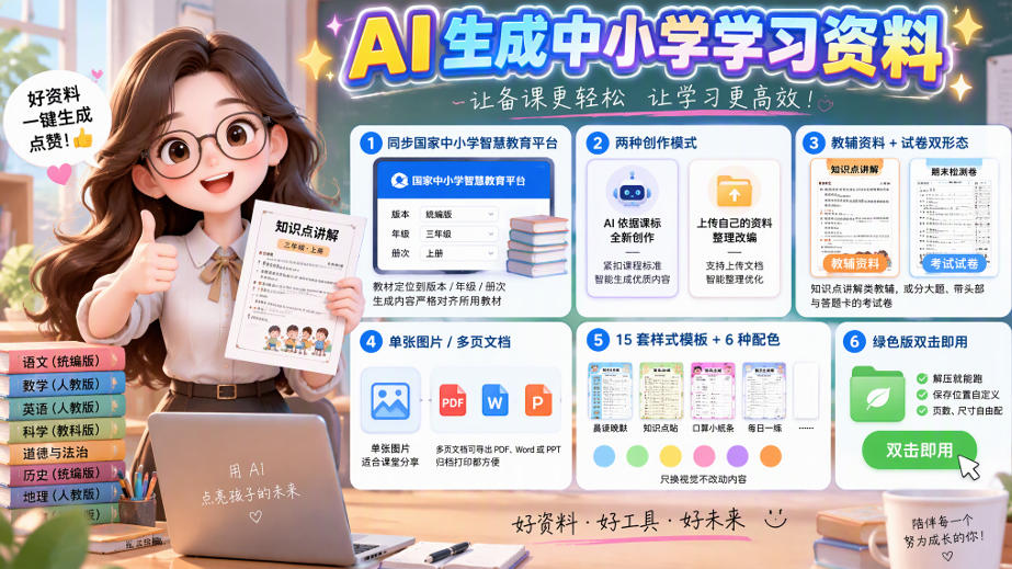 孩子的教辅别再乱买了：同步国家中小学智慧平台，AI一键生成图文教辅和试卷-宝藏屋创业网