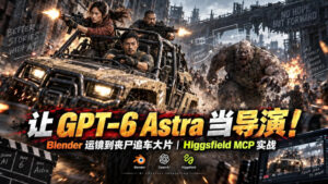 让GPT-6 Astra当导演!Blender运镜到丧尸追车大片|Higgsfield MCP实战-宝藏屋创业网