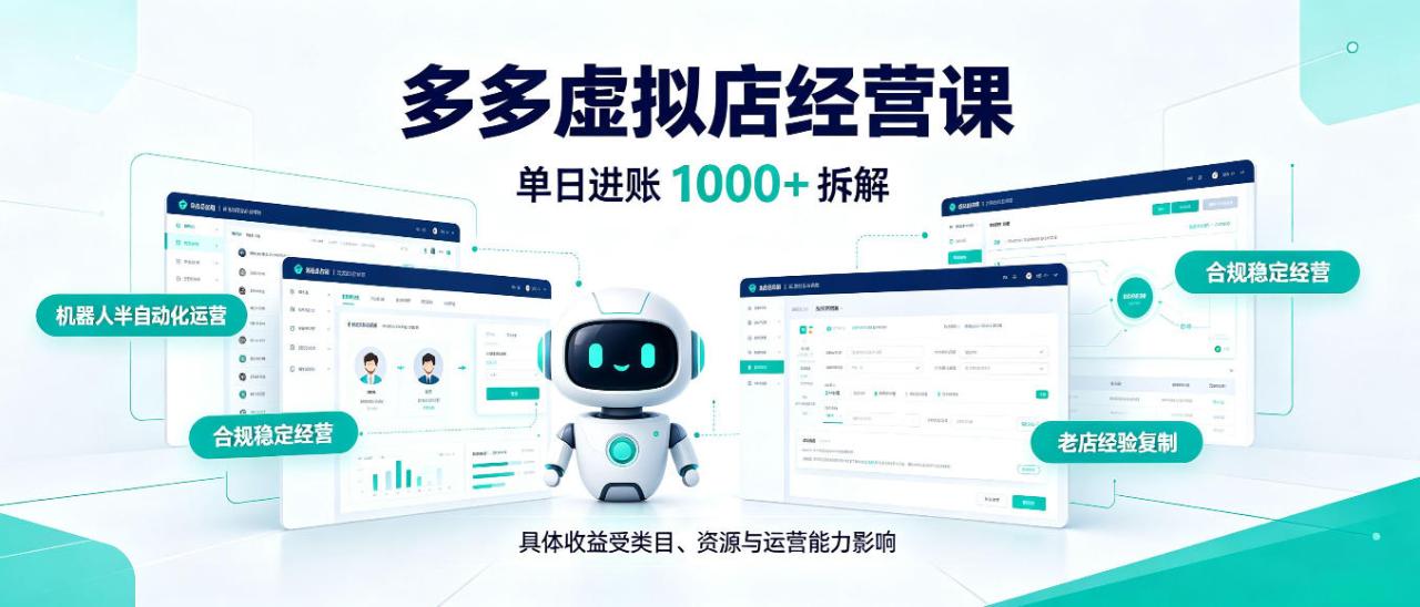 日入1000+的拼多多虚拟小店，AI+机器人实现半自动店铺，新人轻松上手【揭秘】-宝藏屋创业网