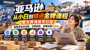 亚马逊从小白到精通金牌课程，专为跨境新手打造，覆盖多站点运营、合规风控、店铺运营全流程-宝藏屋创业网