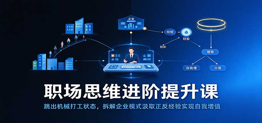 职场思维进阶提升：跳出机械打工状态，拆解企业模式汲取正反经验实现自我增值-宝藏屋创业网