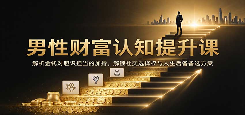 男性财富认知提升课：解析金钱对胆识担当的加持，解锁社交选择权与人生后备备选方案-宝藏屋创业网