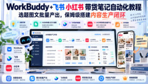 WorkBuddy+飞书小红书带货笔记自动化教程,选题图文批量产出,保姆级搭建内容生产闭环【文档】-宝藏屋创业网