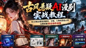 (20798期)古风悬疑AI漫剧实战教程:从AI底层使用到剧本、分镜、人物场景提示词,完整拆解异志创作流程-宝藏屋创业网