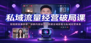 私域流量经营破局课:短视频直播获客,深耕内容运营,搭建全域获客与私域经营体系-宝藏屋创业网
