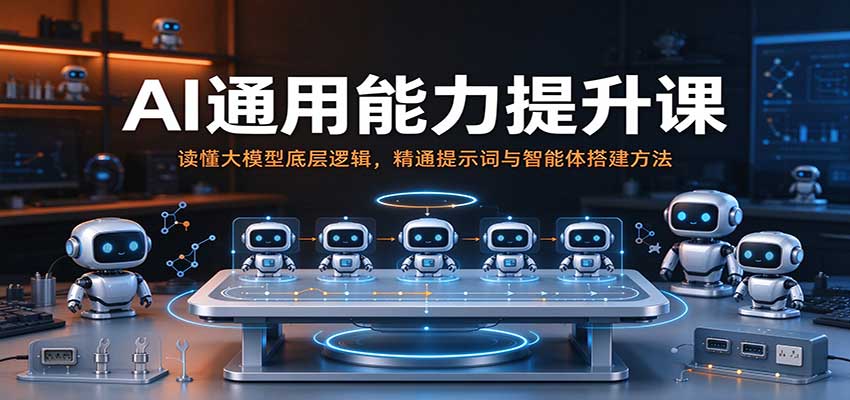 AI通用能力提升课：读懂大模型底层逻辑，精通提示词与智能体搭建方法-宝藏屋创业网