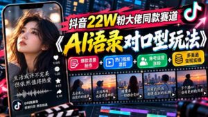 (20990期)抖音22W粉大佬同款赛道《AI语录对口型玩法》:爆款语录制作+热门视频混剪+账号运营涨粉+多渠道变现实操-宝藏屋创业网