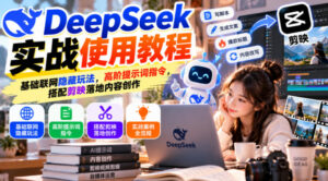 DeepSeek实战使用教程|基础联网隐藏玩法,高阶提示词指令,搭配剪映落地内容创作-宝藏屋创业网