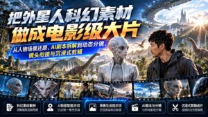 (20946期)把外星人科幻素材做成电影级大片:从人物场景还原、AI剧本拆解到动态分镜、镜头衔接与沉浸式剪辑-宝藏屋创业网