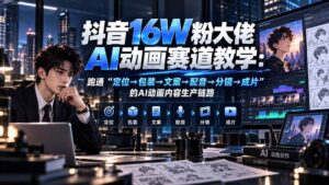 （20791期）抖音16W粉大佬规则门禁AI动画赛道教学：跑通“定位→包装→文案→配音→分镜→成片”的AI动画内容生产链路-宝藏屋创业网