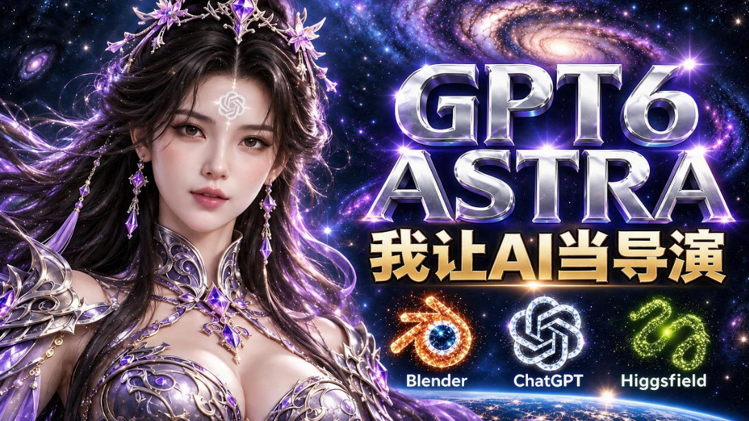 让GPT-6 Astra当导演！Higgsfield和Blender实战打造30秒玄幻精准运镜短片！-宝藏屋创业网