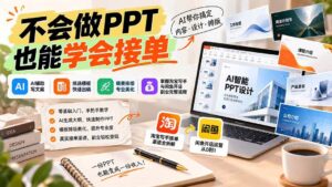 (20945期)不会做PPT也能学会接单:AI辅助写文案、挑模板、做排版,掌握淘宝写手与闲鱼开店副业完整流程-宝藏屋创业网