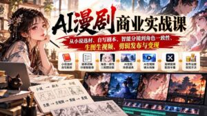 （20811期）AI漫剧商业实战课：从小说选材、自写剧本、智能分镜到角色一致性、生图生视频、剪辑发布与变现-宝藏屋创业网