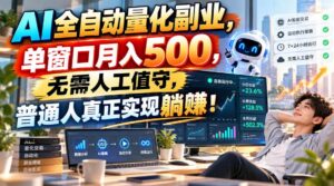 （20826期）AI全自动量化副业，单窗口月入500，无需人工值守，普通人真正实现躺賺！-宝藏屋创业网