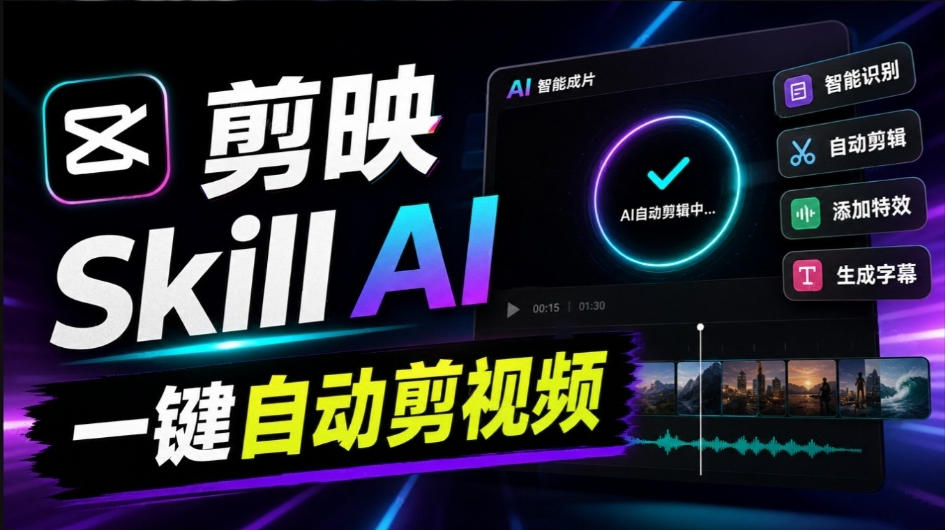 剪映Skill一键自动剪视频，AI全自动用你的剪映剪辑！做矩阵号、批量的创作者有福了jianying-editor-skill-宝藏屋创业网