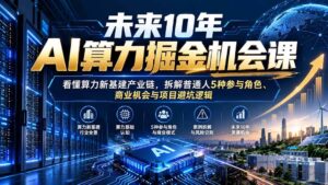 (20825期)未来10年AI算力掘金机会课:看懂算力新基建产业链,拆解普通人5种参与角色、商业机会与项目避坑逻辑-宝藏屋创业网