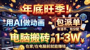 （20974期）AI代做动画，旺季捡钱！一单500-1000+，提供做单渠道，新手可做！-宝藏屋创业网