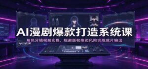 AI漫剧爆款打造系统课：角色分镜视频实操，规避版权擦边风险完成成片输出-宝藏屋创业网