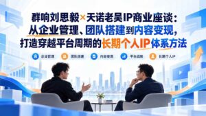 (20771期)群响刘思毅×天诺老吴IP商业座谈:从企业管理、团队搭建到内容变现,打造穿越平台周期的长期个人IP体系方法-宝藏屋创业网