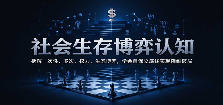 社会生存博弈认知：拆解一次性、多次、权力、生态博弈，学会自保立底线实现降维破局-宝藏屋创业网