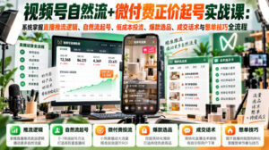 视频号自然流+微付费正价起号实战课:系统掌握直播推流逻辑、自然流起号、低成本投流、爆款选品、成交话术与憋单技巧全流程-宝藏屋创业网