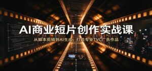 AI商业短片创作实战课:从脚本剪辑到AI生成,打造专业TVC广告作品-宝藏屋创业网