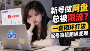 新号做网盘总被限流?一套闭环打法,起号直接跑通变现-宝藏屋创业网