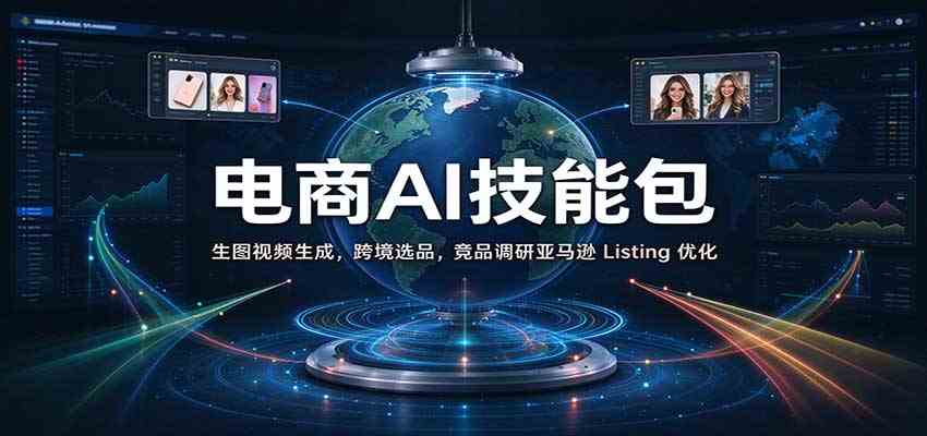 电商AI技能包：生图视频生成，跨境选品，竞品调研亚马逊 Listing 优化-宝藏屋创业网